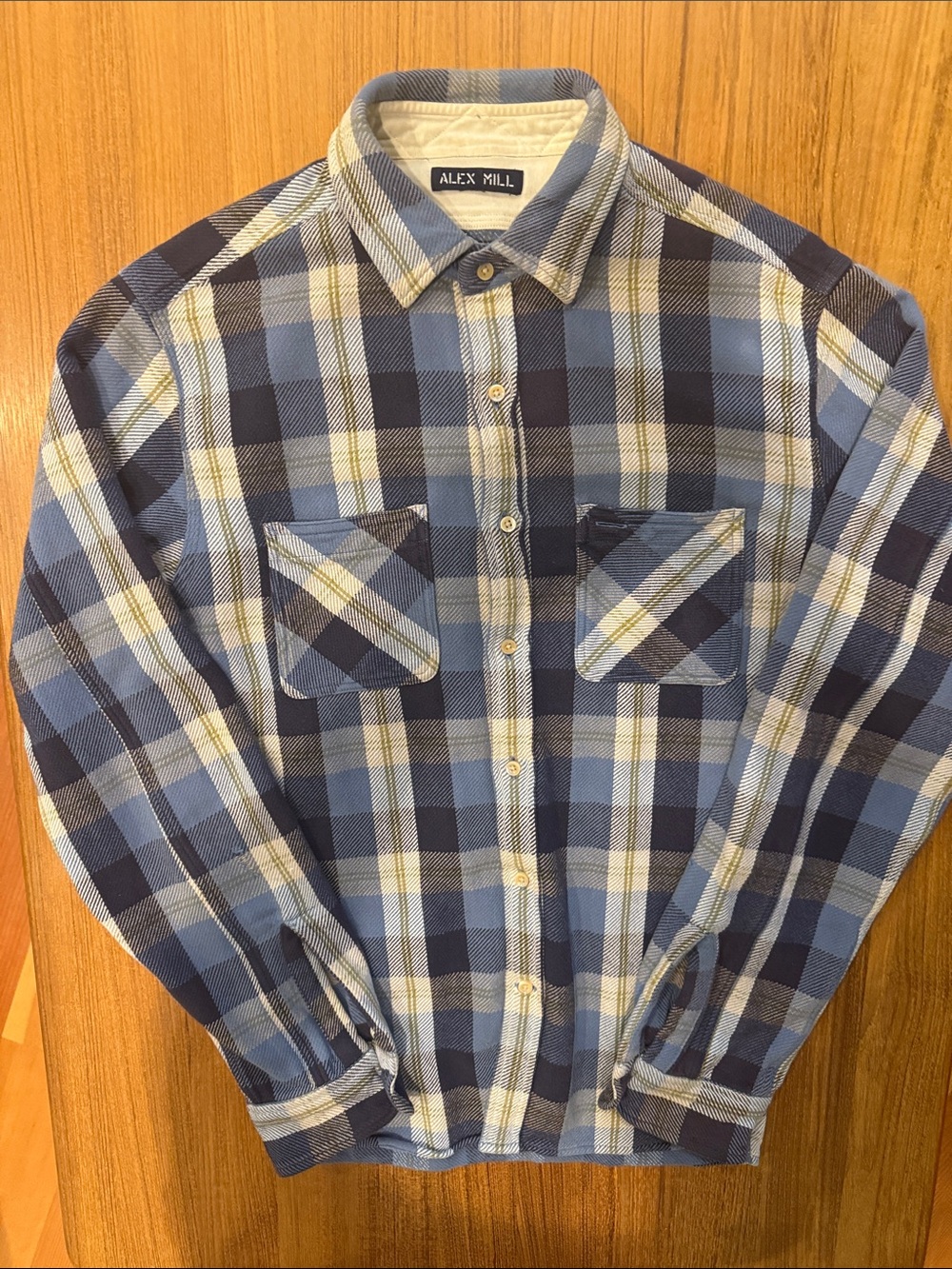 ALEX MILL — Men’s Chore Shirt in Blue Plaid, size Medium